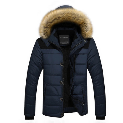 Bergman - Parka Winterjacke Herren mit Kapuze, Fellkragen und wasserabweisendem Material