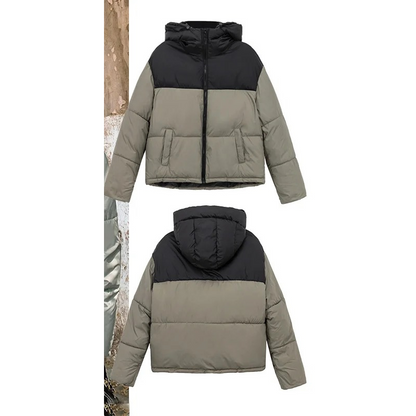 PureHer - Damenmantel Jacke - Stylische Winter-Steppjacke mit Hohem Kragen und Reißverschluss