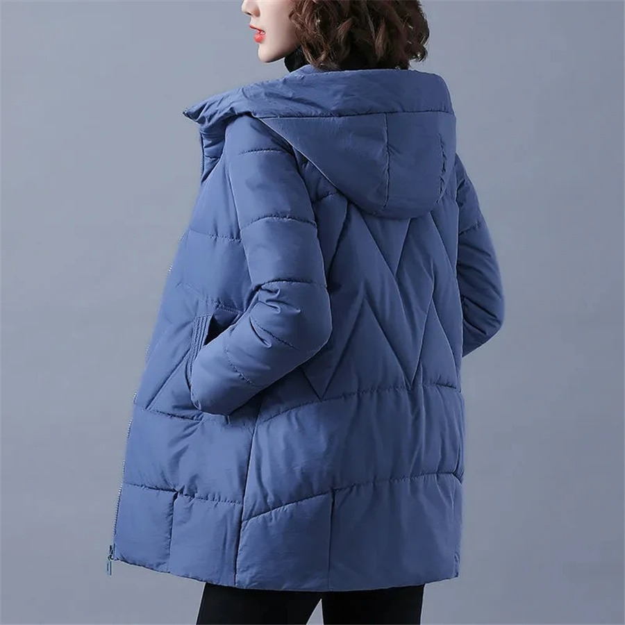 Quilite - Damen Gesteppte Jacke mit Kapuze und Reißverschluss, Wintermantel