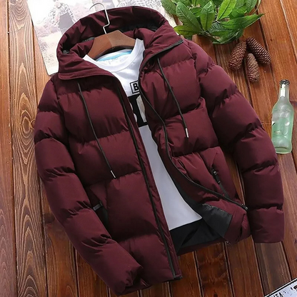 Praflox - Puffer Jacke Herren - Warme Winterjacke mit Kapuze und Steppdesign