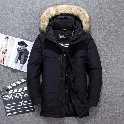 Sturmer - Parka Winterjacke Herren mit Fellkapuze, warmem Innenfutter und Taschen