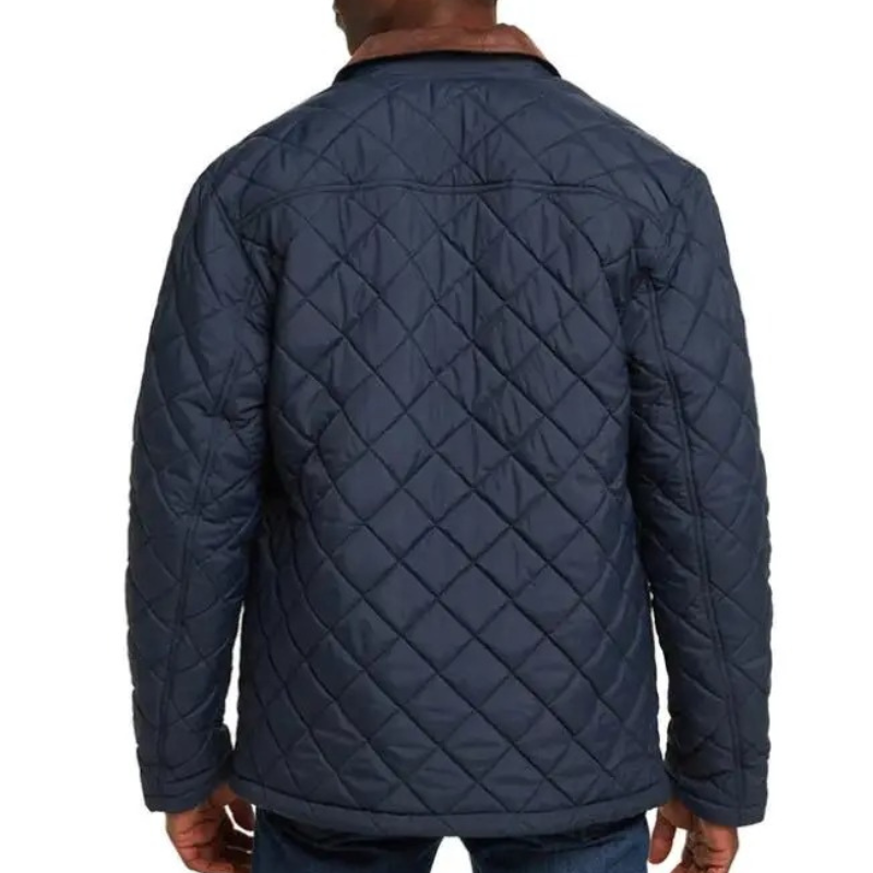 Apleron - Steppjacke Herren mit Reißverschluss – Übergangsjacke mit Cordkragen und Taschen