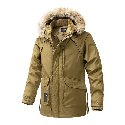 Nordmax - Parka Winterjacke Herren - Warm Gefüttert mit Abnehmbarer Kapuze