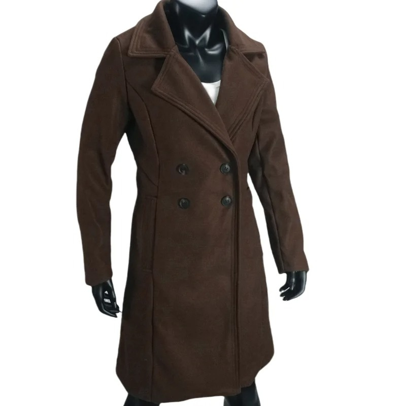 Chicdam - Klassischer Doppelreiher Mantel Jacke Damen – Eleganter Herbstmantel