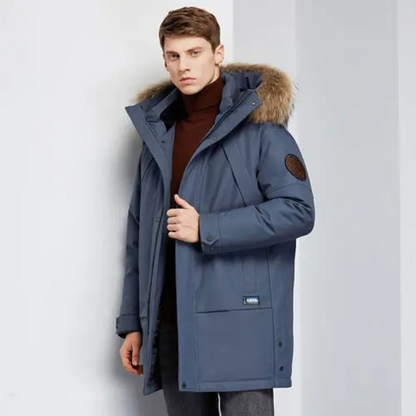 Wintru - Parka Winterjacke Herren – Mit Fellkapuze, Warm, Wind- und Wasserfest