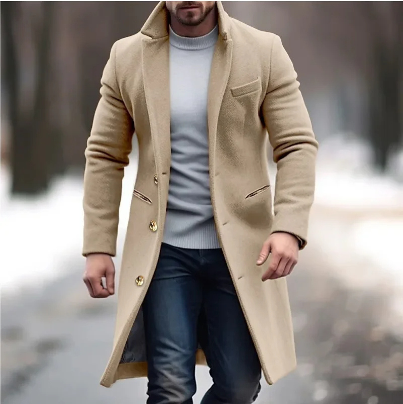 Brixman - Mantel Jacke Herren Lang – Eleganter Wintermantel, Klassischer Wollmantel