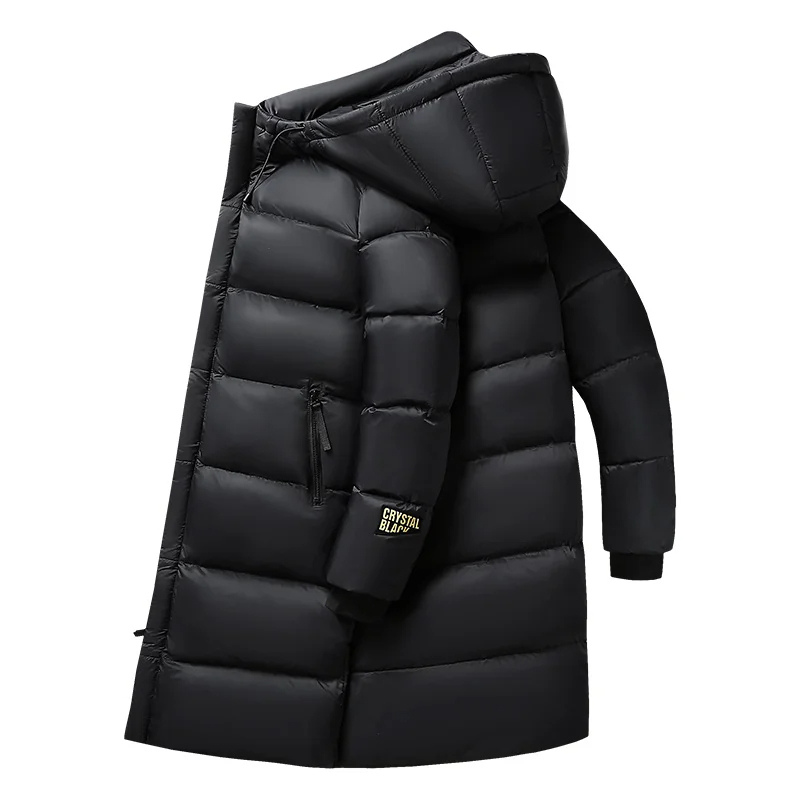 Alpenix - Lange Daunenjacke Herren mit Kapuze - Warme Winter Steppmantel