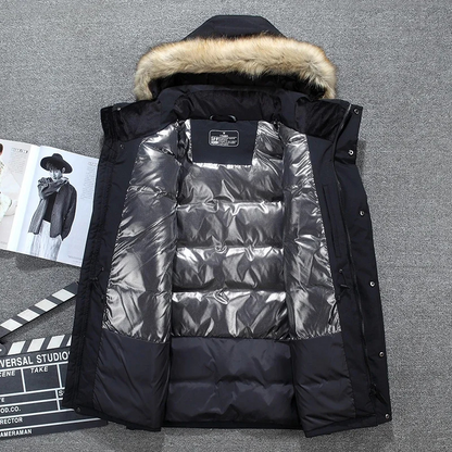 Sturmer - Parka Winterjacke Herren mit Fellkapuze, warmem Innenfutter und Taschen