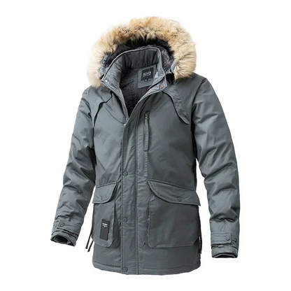 Nordmax - Parka Winterjacke Herren - Warm Gefüttert mit Abnehmbarer Kapuze