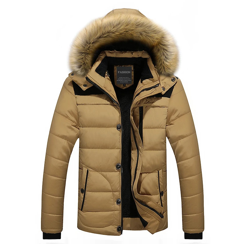 Bergman - Parka Winterjacke Herren mit Kapuze, Fellkragen und wasserabweisendem Material