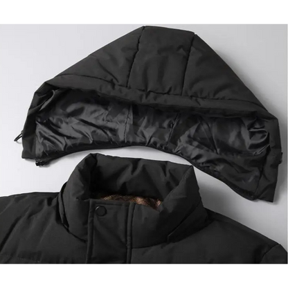 Novador - Langer Wintermantel Herren – Gefütterte Outdoor-Jacke mit Kapuze