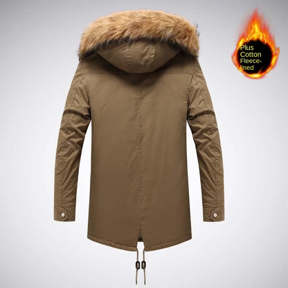 Waldark - Parka Winterjacke Herren mit Fellkapuze, Fleecefutter und mehreren Taschen