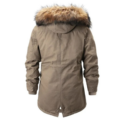 Polarn - Parka Winterjacke Herren mit Fellkapuze und wasserabweisendem Material