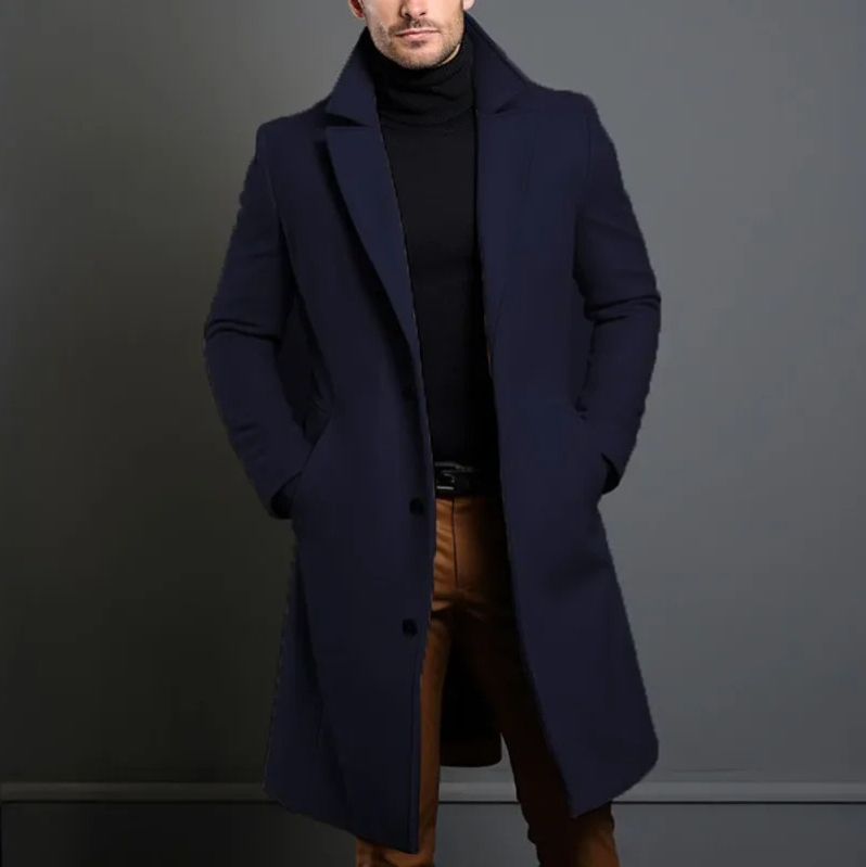 Brixman - Mantel Jacke Herren Lang – Eleganter Wintermantel, Klassischer Wollmantel