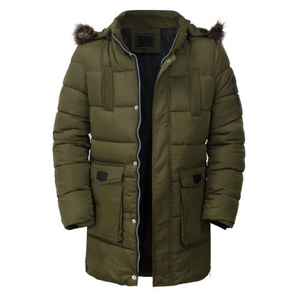 Bergtex - Parka Winterjacke Herren - Lang, Warm Gefüttert, Mit Kapuze