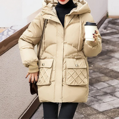 MonAmi - Parka Winterjacke Damen mit Kapuze und Taschen, warm gefüttert und stylisch