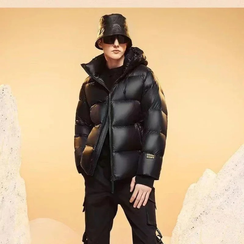 Pruflek - Puffer Jacke Herren - Warme Daunenjacke mit Kapuze und Reißverschluss