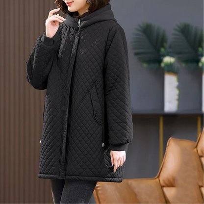 Steppna - Damen Gesteppte Jacke mit Kapuze und Fleece-Futter, Wintermantel