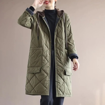 Wintera - Lange Gesteppte Jacke für Damen mit Kapuze und Taschen im Oversize-Look