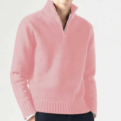 Carter & Mason Herren Half-Zip Wollpullover – Lässiger Strickpullover Jumper