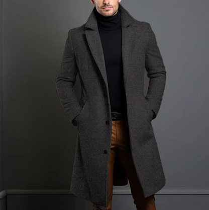 Brixman - Mantel Jacke Herren Lang – Eleganter Wintermantel, Klassischer Wollmantel