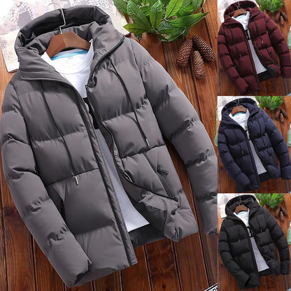 Wintero - Pufferjacke Herren – Warme Kapuzenjacke mit Reißverschluss und Taschen