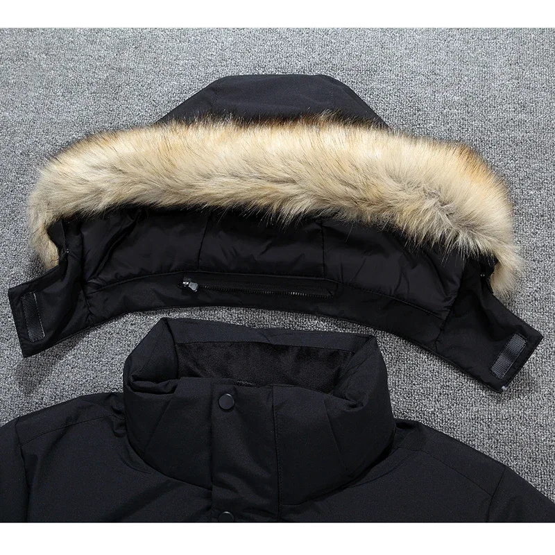 Sturmer - Parka Winterjacke Herren mit Fellkapuze, warmem Innenfutter und Taschen