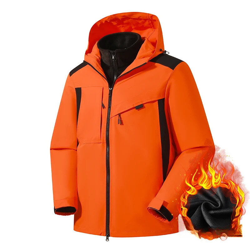 Windurx - Wasserdichter Wintermantel Männer, isolierte Outdoorjacke mit Kapuze