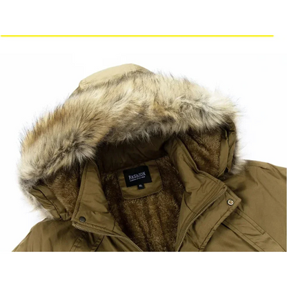 Nordmax - Parka Winterjacke Herren - Warm Gefüttert mit Abnehmbarer Kapuze