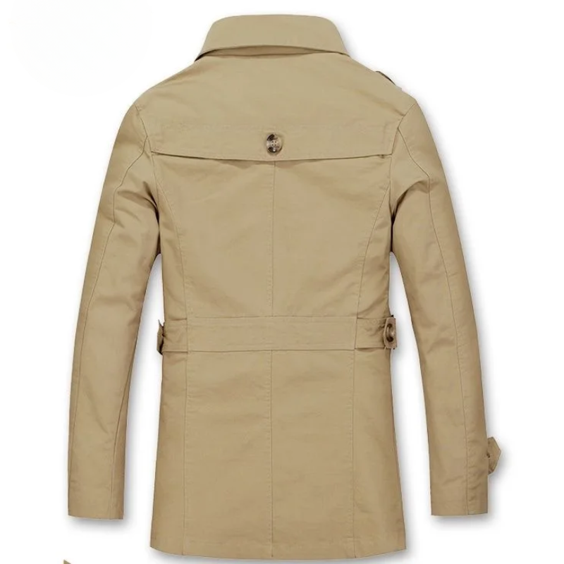 Charman - Langer Mantel Herren – Eleganter Trenchcoat mit Knopfleiste