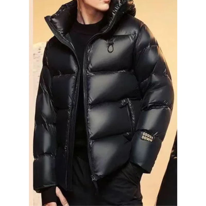 Pruflek - Puffer Jacke Herren - Warme Daunenjacke mit Kapuze und Reißverschluss