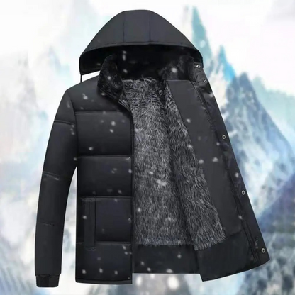 Bravrok - Puffer Jacke Herren - Winterjacke mit Kunstfellfutter und Kapuze