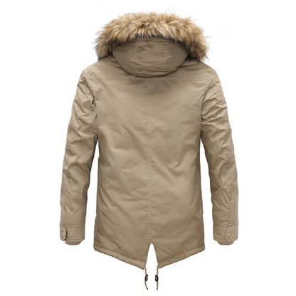 Traxmen - Parka Winterjacke Herren mit Fellkapuze, warmem Innenfutter und Fronttaschen