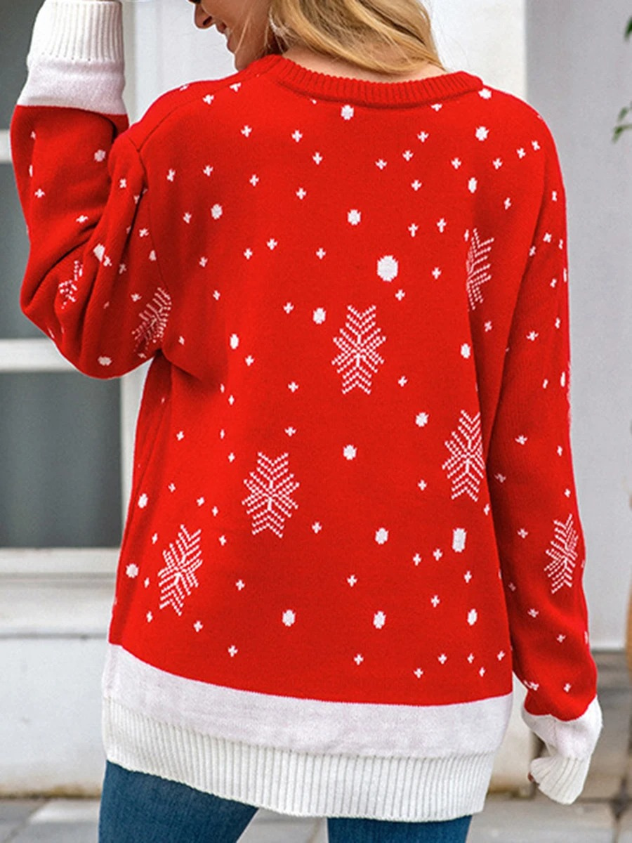 Sweevie - Weihnachtspullover mit Rentier-Motiv – Lustiger Damen Winterpullover