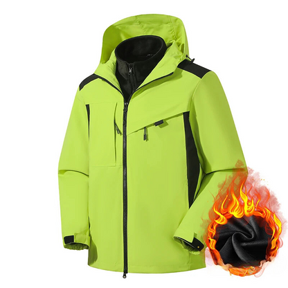 Windurx - Wasserdichter Wintermantel Männer, isolierte Outdoorjacke mit Kapuze