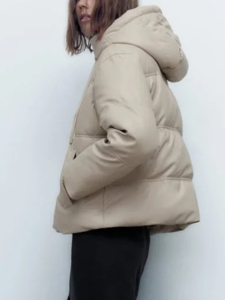 SoftEra - Daunenjacke Damen - Winterjacke Kurz, Warm, Mit Kapuze und Reißverschluss