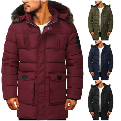 Bergtex - Parka Winterjacke Herren - Lang, Warm Gefüttert, Mit Kapuze