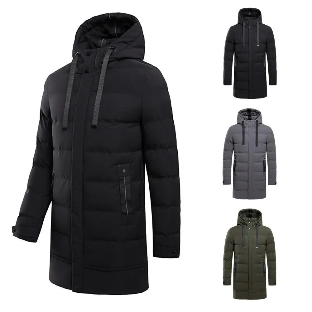 Valtron - Puffer Jacke Herren - Lange Winterjacke mit Kapuze und Windschutz