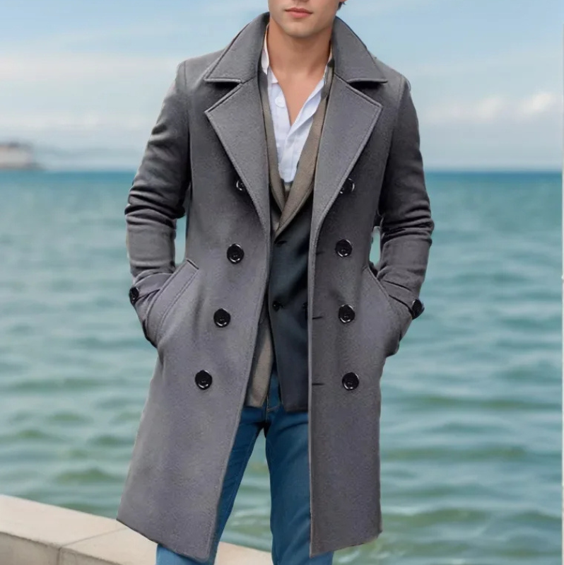 Brixman - Mantel Jacke Herren Lang – Eleganter Wintermantel, Klassischer Wollmantel