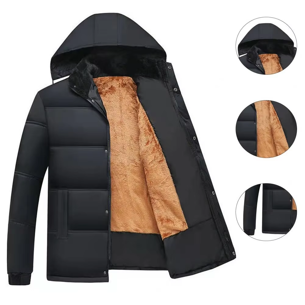 Bravrok - Puffer Jacke Herren - Winterjacke mit Kunstfellfutter und Kapuze