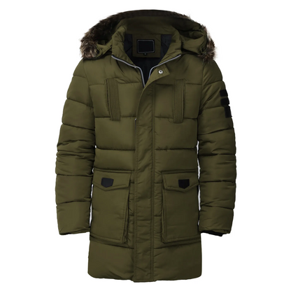 Bergtex - Parka Winterjacke Herren - Lang, Warm Gefüttert, Mit Kapuze