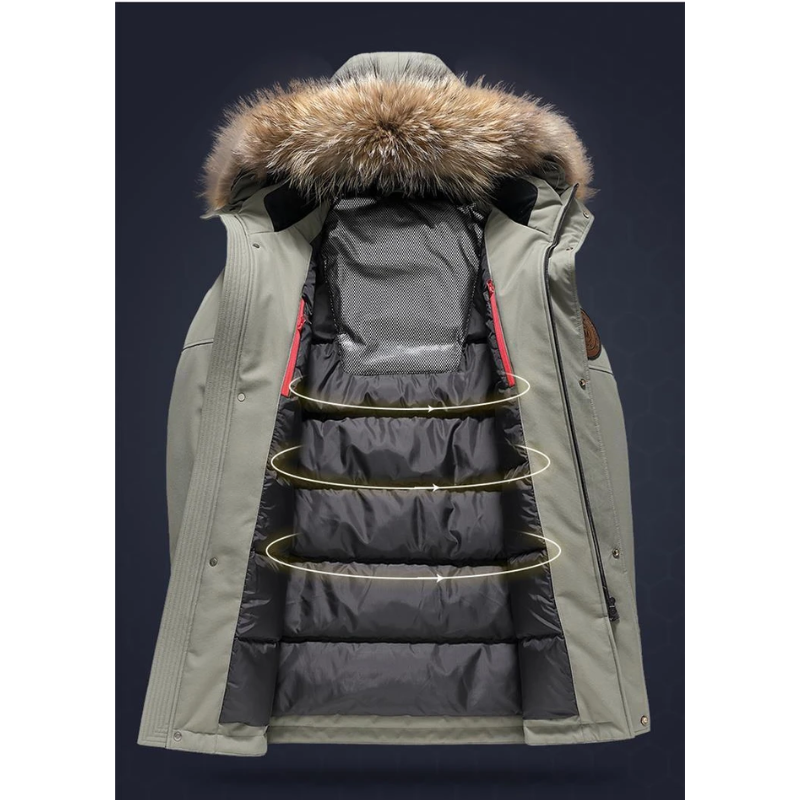 Wintru - Parka Winterjacke Herren – Mit Fellkapuze, Warm, Wind- und Wasserfest