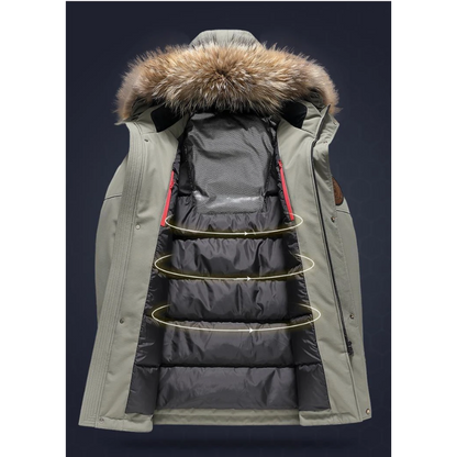 Wintru - Parka Winterjacke Herren – Mit Fellkapuze, Warm, Wind- und Wasserfest