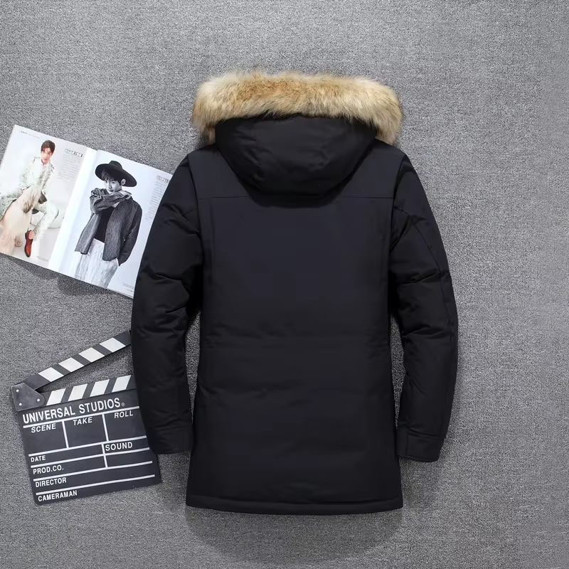 Sturmer - Parka Winterjacke Herren mit Fellkapuze, warmem Innenfutter und Taschen