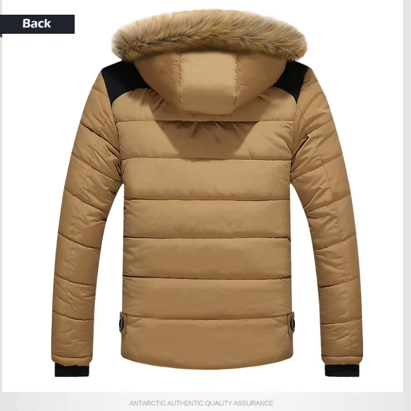 Bergman - Parka Winterjacke Herren mit Kapuze, Fellkragen und wasserabweisendem Material