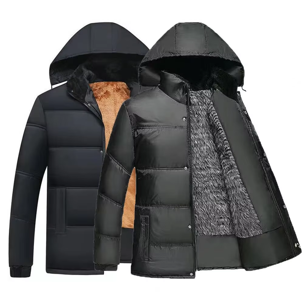 Bravrok - Puffer Jacke Herren - Winterjacke mit Kunstfellfutter und Kapuze