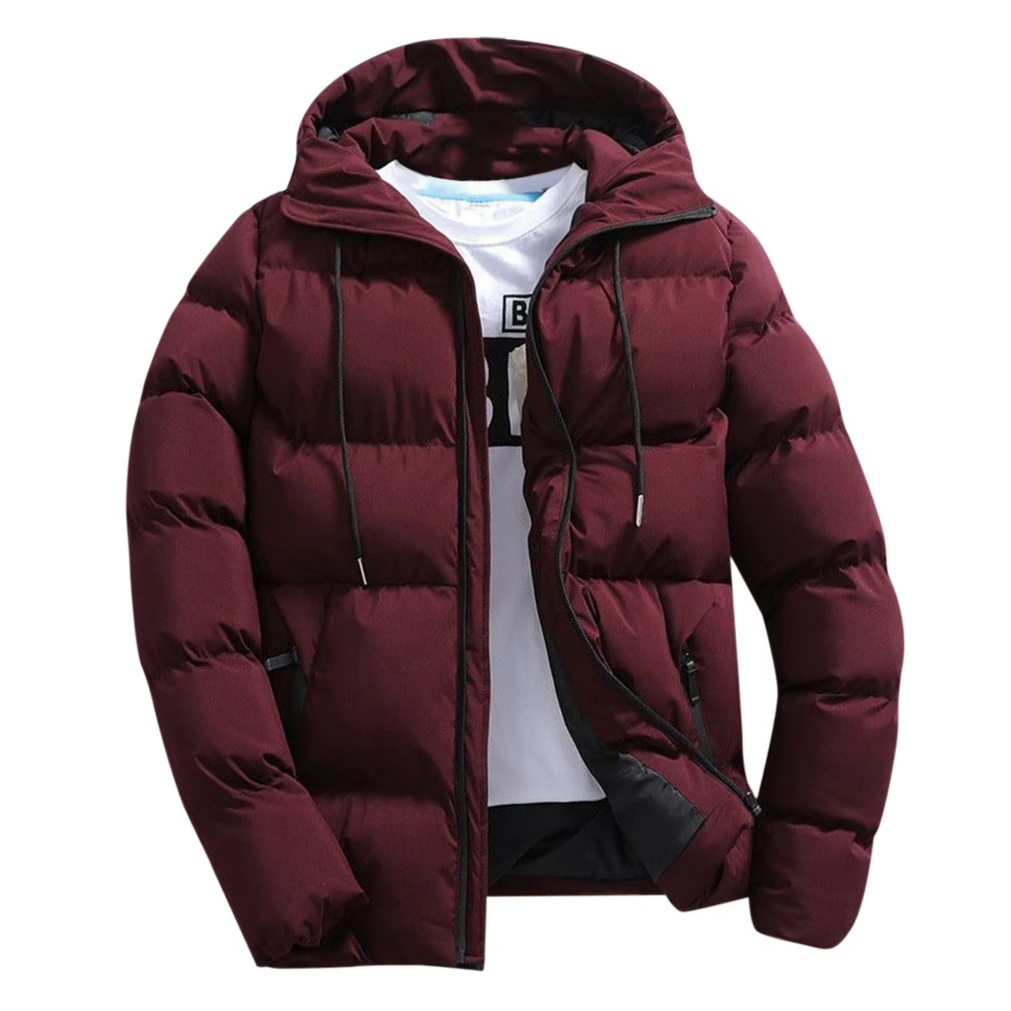 Wintero - Pufferjacke Herren – Warme Kapuzenjacke mit Reißverschluss und Taschen