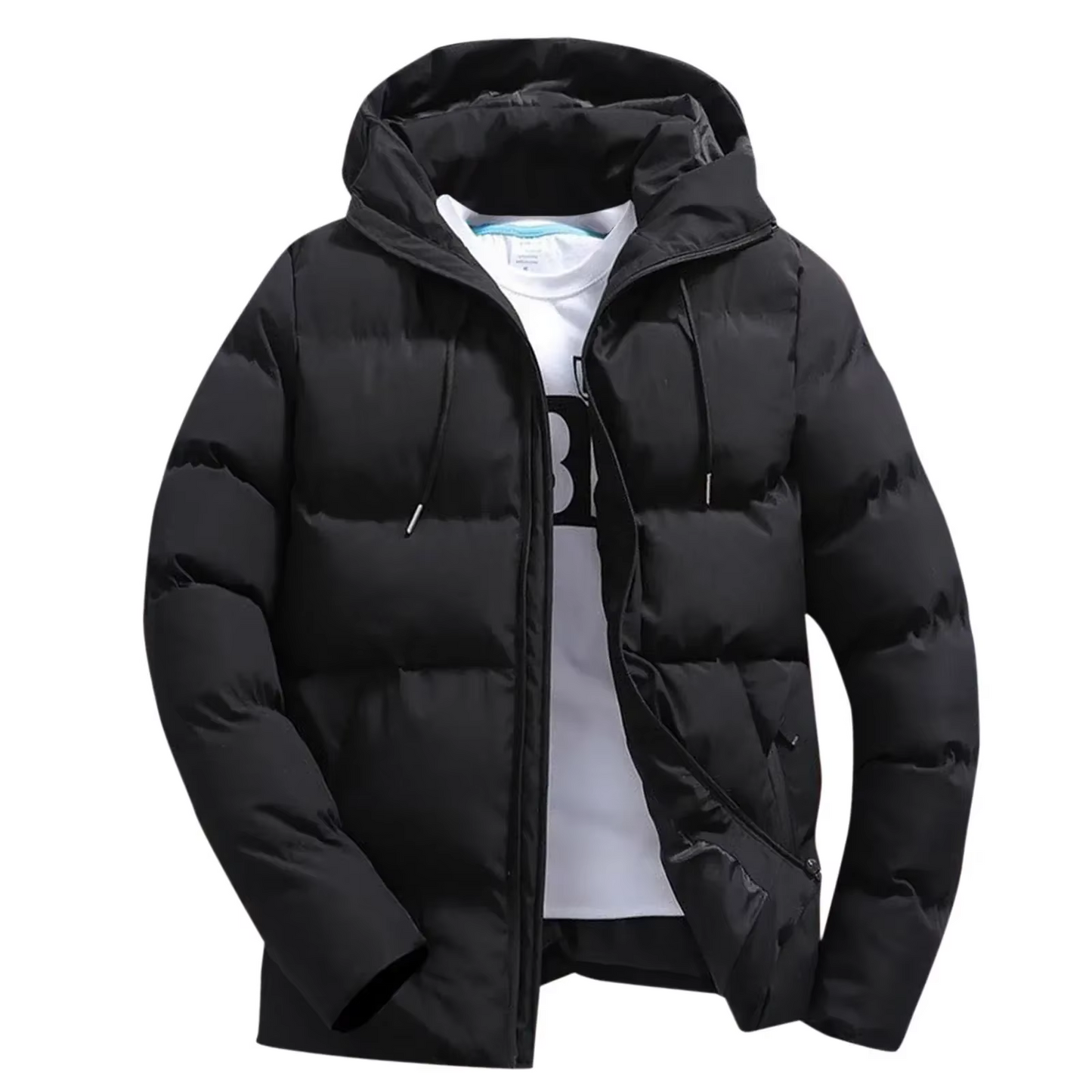 Praflox - Puffer Jacke Herren - Warme Winterjacke mit Kapuze und Steppdesign