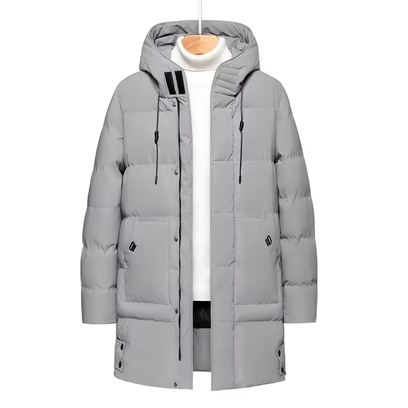 Puffilo - Pufferjacke Herren – Warmer Wintermantel mit Kapuze und Taschen