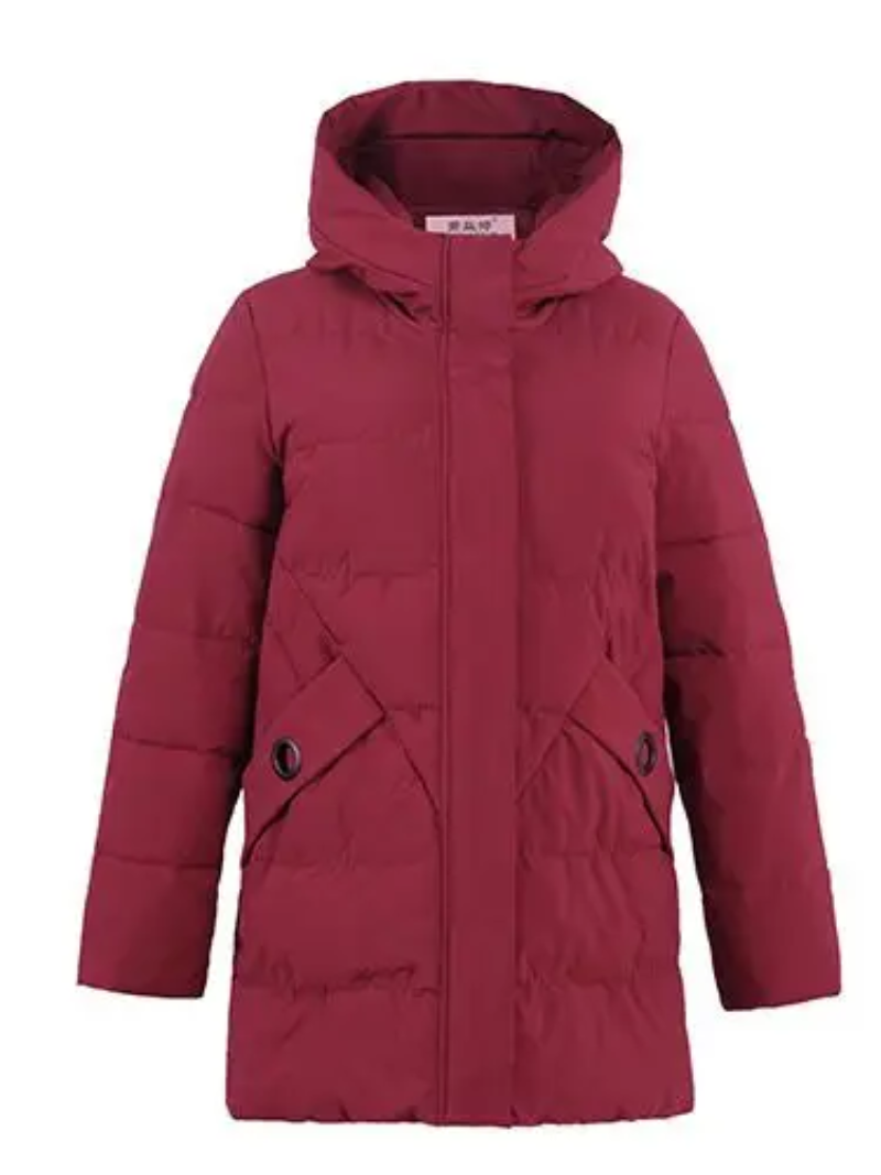 Quilore - Damen Gesteppte Jacke mit Kapuze und Taschen, Wintermantel Langschnitt